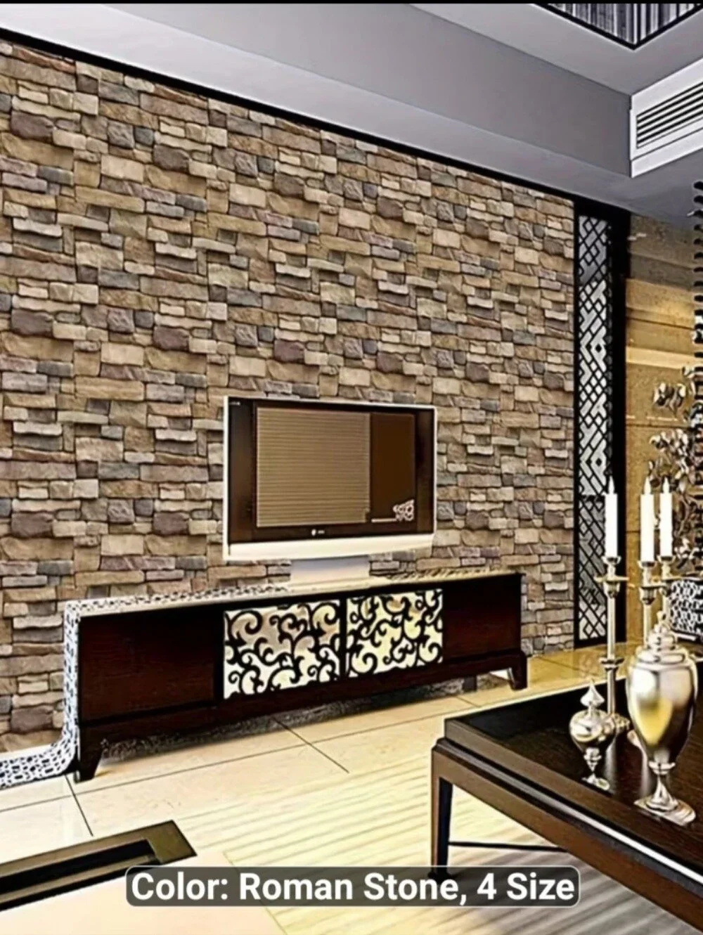 2 New Rolls Roman Stone Peel and Stick Wallpaper #1482-1126